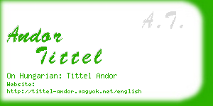 andor tittel business card